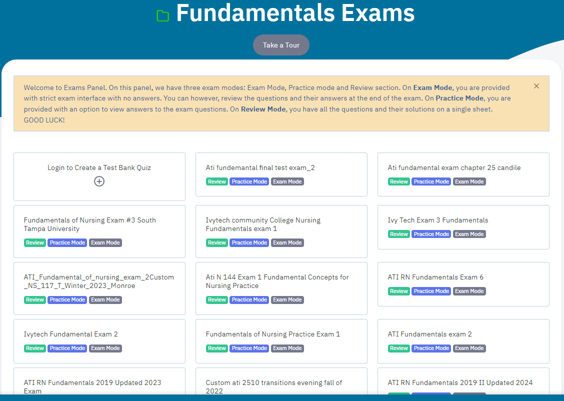 ATI Fundamental Exams Test Bank Updated