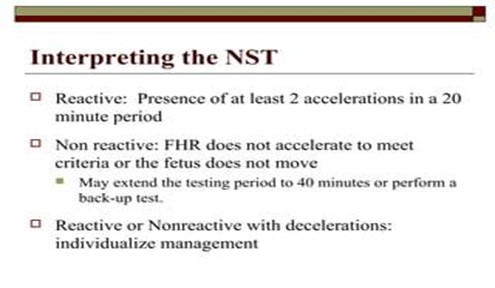 Interpretation of results - Fetal Non-Stress