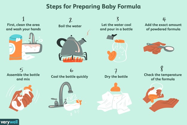 Steps of preparing baby formula